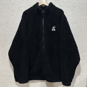 Walt‎ Disney World Black Sherpa Embroidered Mickey Full Zip Men's Size 3XL